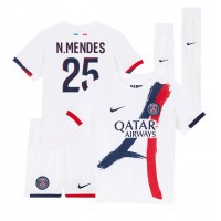 Dres Paris Saint-Germain Nuno Mendes #25 Gostujuci za djecu 2024-25 Kratak Rukav (+ kratke hlače)